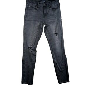 Aeropostale Mens Jeans Super Skinny Black Distressed Size 30 x 32 Classic Grunge
